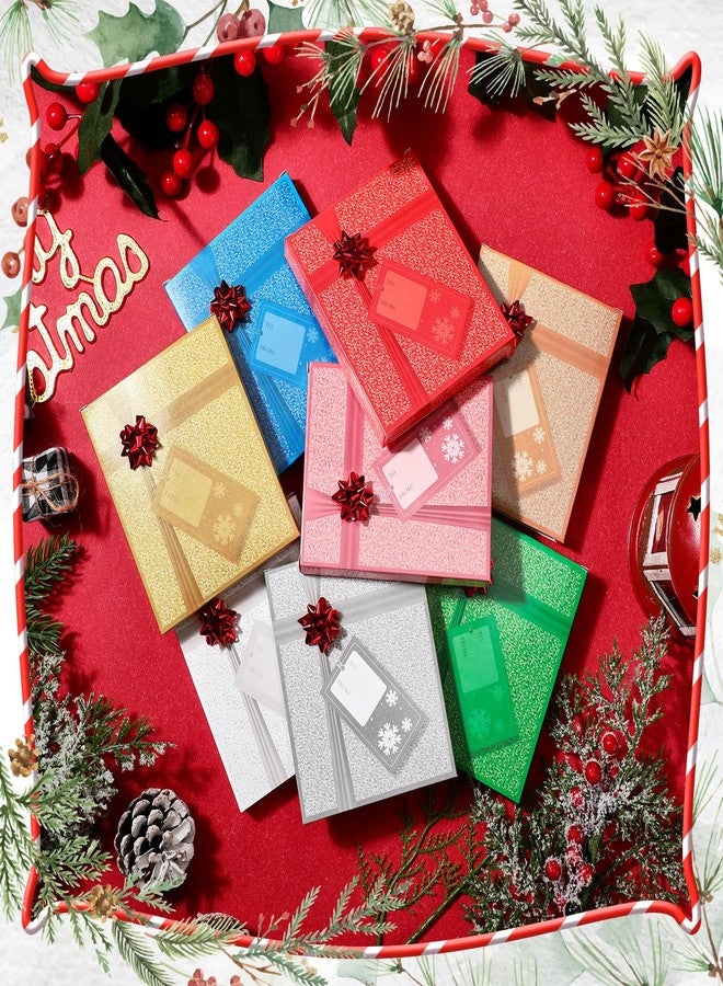 Patelai 18 Pcs Christmas Gift Card Holder Boxes Glitter Gift Card Box with Red Wrapping Bow Small Gift Card Holders Christmas Giftcard Containers Gift Wrap Boxes for Xmas Holiday Party (Bright Color - Image 4