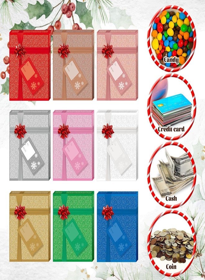 Patelai 18 Pcs Christmas Gift Card Holder Boxes Glitter Gift Card Box with Red Wrapping Bow Small Gift Card Holders Christmas Giftcard Containers Gift Wrap Boxes for Xmas Holiday Party (Bright Color - Image 5