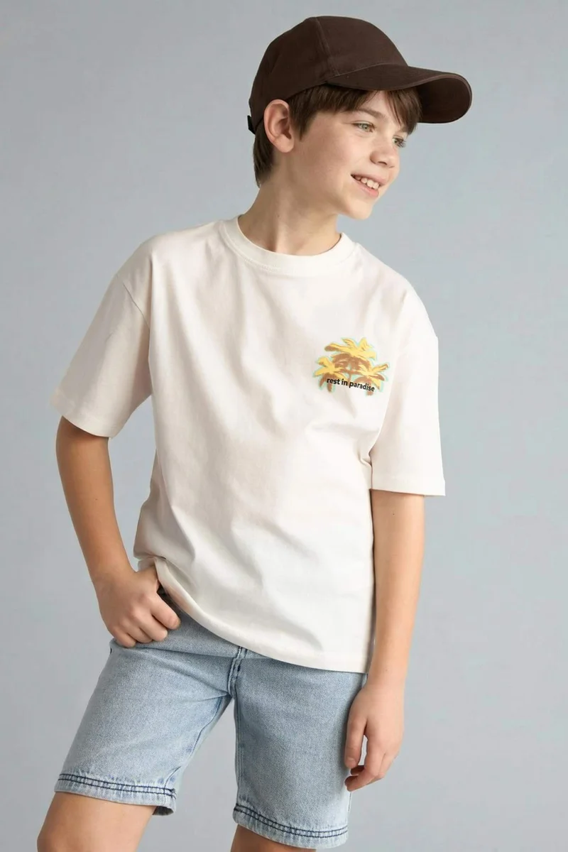 ديفاكتو Boy Printed Short Sleeve T-Shirt
