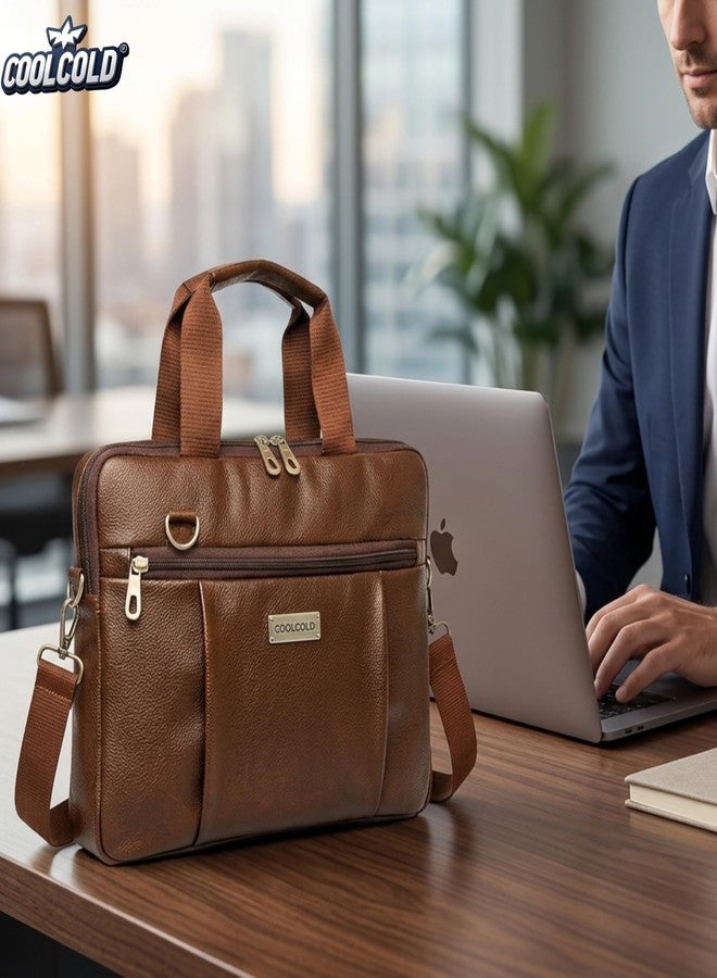 COOLCOLD 15.6 Inch Laptop Bag for Men & Women, Premium Office & Business Messenger Bag with Padded Laptop Compartment, Multiple Organizer Pockets, Adjustable Shoulder Strap, Professional Work Bag - Image 2