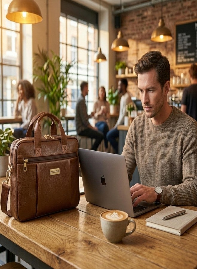 COOLCOLD 15.6 Inch Laptop Bag for Men & Women, Premium Office & Business Messenger Bag with Padded Laptop Compartment, Multiple Organizer Pockets, Adjustable Shoulder Strap, Professional Work Bag - Image 3