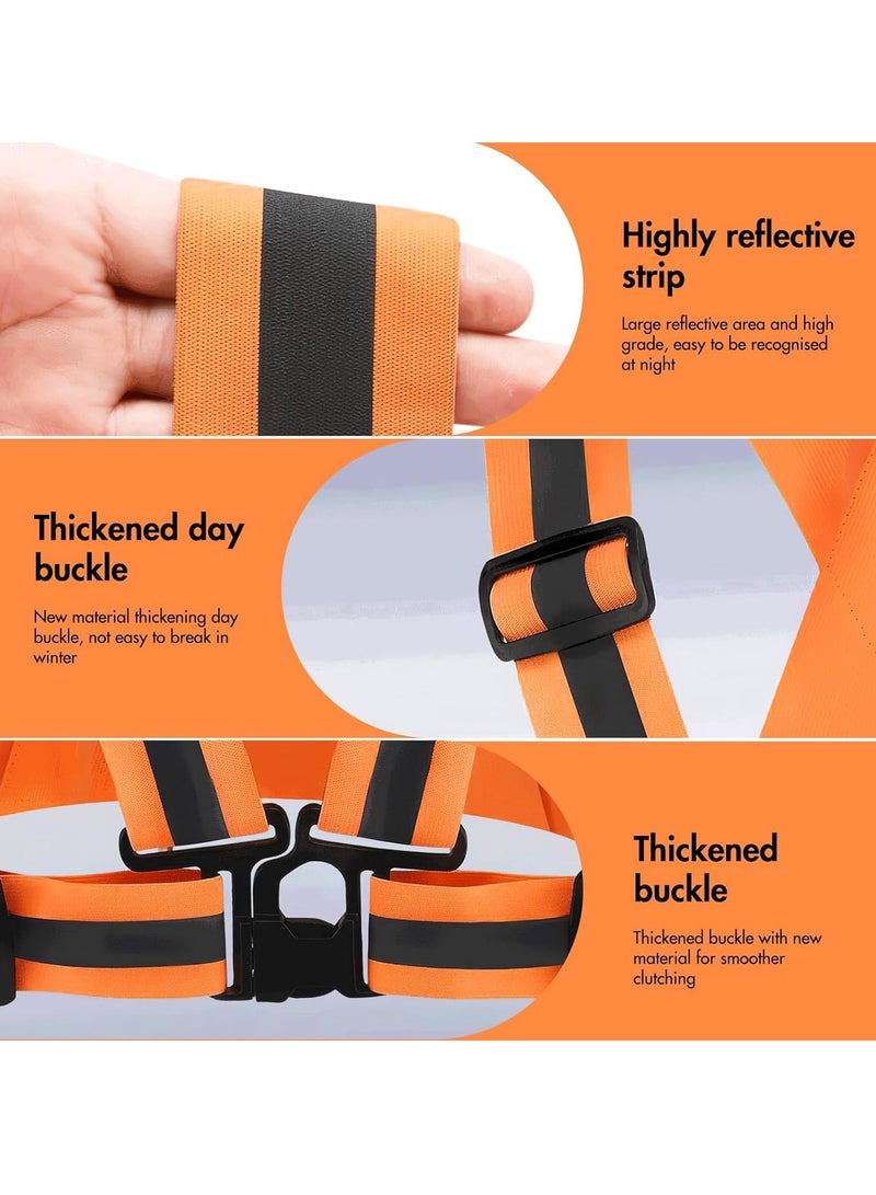 Generic 1 Piece Adjustable Reflective Visibility Elastic Safety Belt For Night Running Construction Traffic Warehouse Visibility Security Jacket Reflective Strips Gear (Orange)  - Image 2
