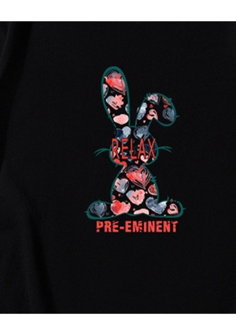 بطاقة طوق مستدير جديد من القطن القصير -sleeved t -shirt - Image 3
