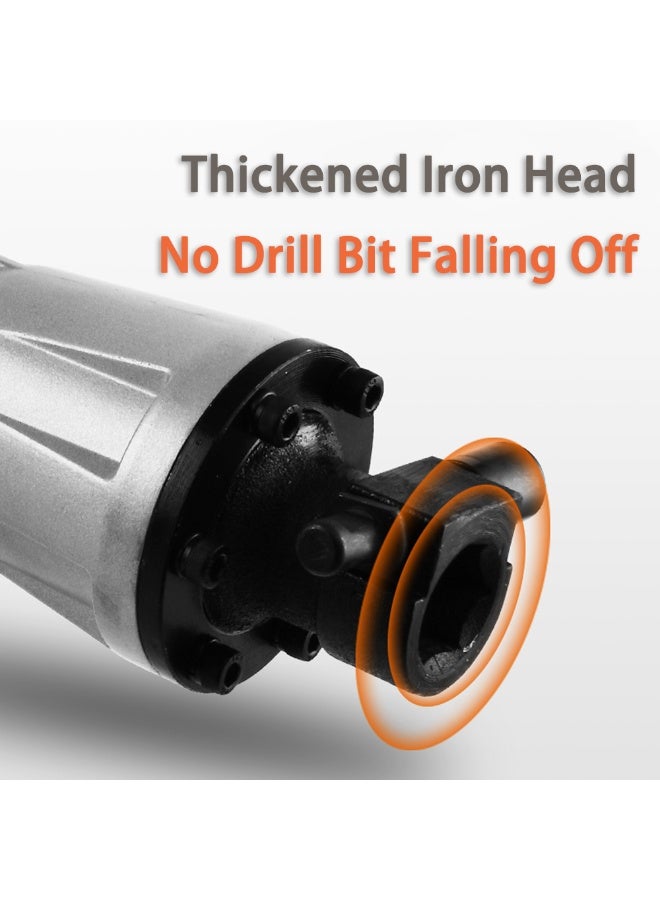 جيرزون مطرقة هدم جير زون، مطرقة هدم متينة، 3800 واط، 1400 دورة في الدقيقة، كسارة خرسانة، إزميلان مع قفازات ومقبض أمامي دوار 360 درجة مئوية لحفر الخنادق وتكسير الثقوب. - Image 5