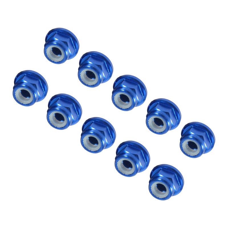 10Pcs M3 Nylon Insert SelfLock Aluminum Nuts Hex Lock Nut Royal Blue - Image 4