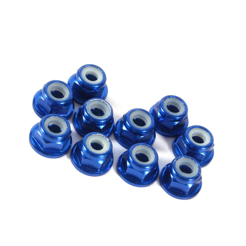 10Pcs M3 Nylon Insert SelfLock Aluminum Nuts Hex Lock Nut Royal Blue - Image 2