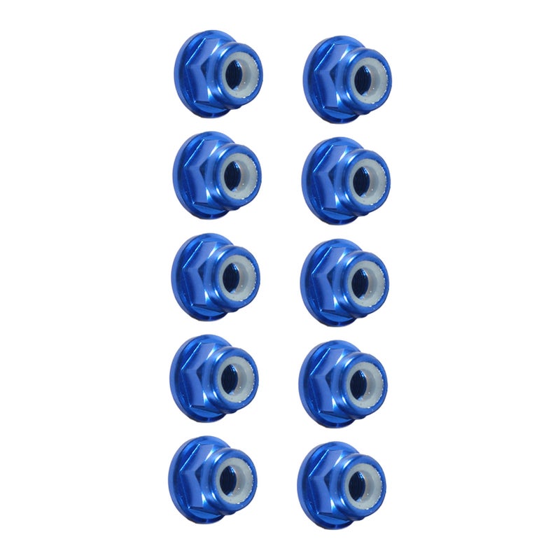 10Pcs M3 Nylon Insert SelfLock Aluminum Nuts Hex Lock Nut Royal Blue - Image 1