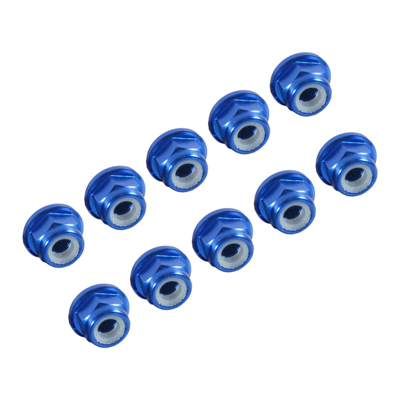 10Pcs M3 Nylon Insert SelfLock Aluminum Nuts Hex Lock Nut Royal Blue - Image 5