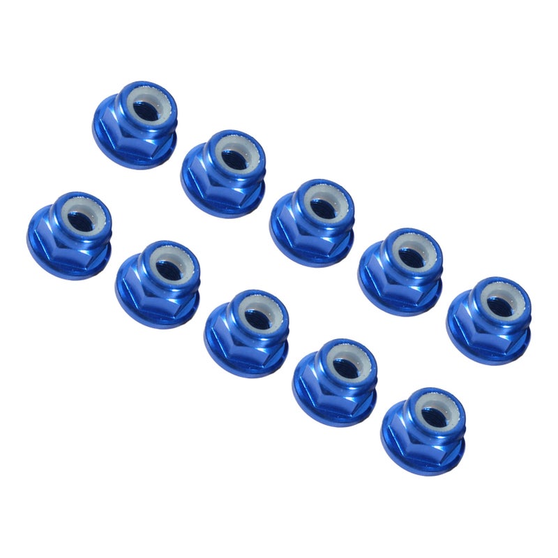 10Pcs M3 Nylon Insert SelfLock Aluminum Nuts Hex Lock Nut Royal Blue - Image 3