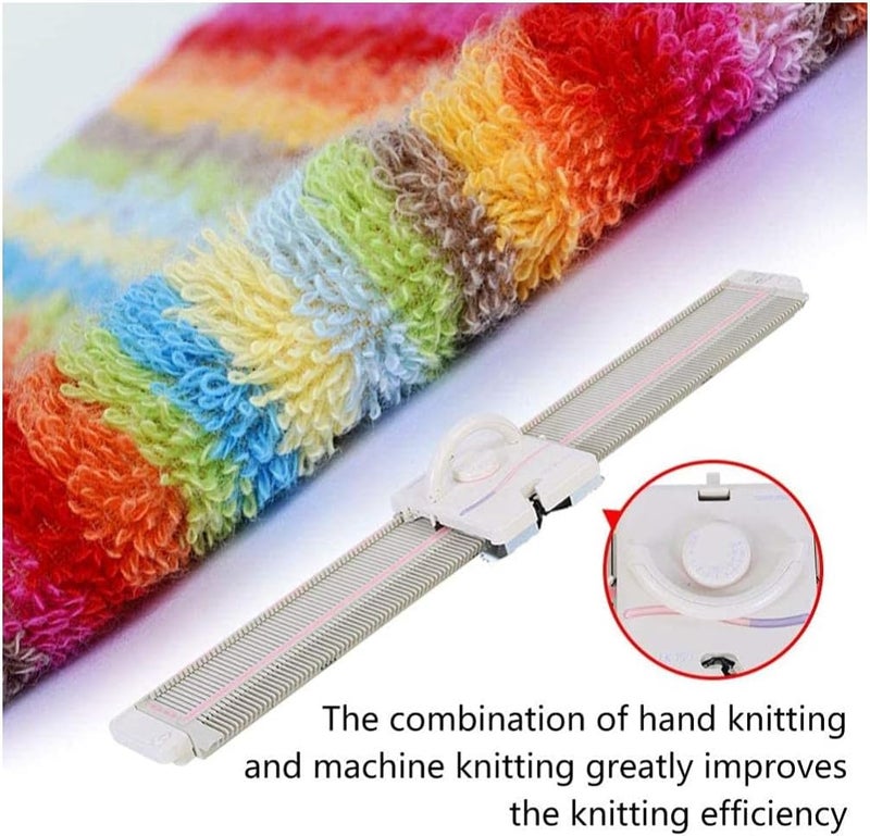 Focket Knitting Machine LK150 65mm Mid Gauge 150 Stitches Portable Plastic Domestic Smart Weaving Set with Accessories for Sock Hat Scarf Hand Sweater Knitting Machine Kit for Kids - Image 3