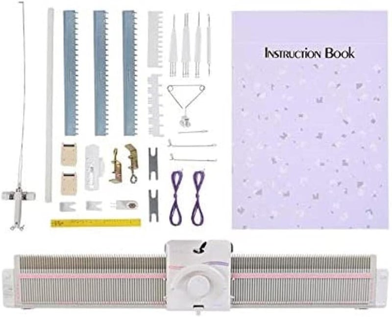 Focket Knitting Machine LK150 65mm Mid Gauge 150 Stitches Portable Plastic Domestic Smart Weaving Set with Accessories for Sock Hat Scarf Hand Sweater Knitting Machine Kit for Kids - Image 1