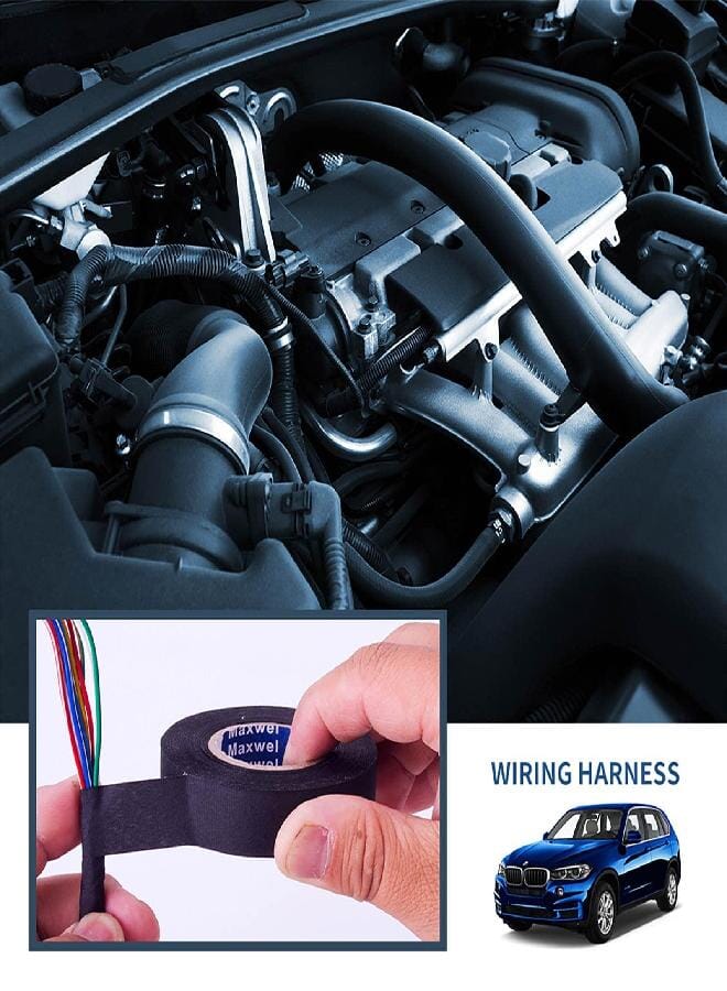 Maxwel Automotive Wiring Harness Cloth Tape - Maxwel VERSAF51217 Chemical Fiber Cloth High Temp Wire Harness Wrapping Tape for Auto Electrical Wrap, Protection, Insulation 19MM × 25M Pack of 1 Piece - Image 2