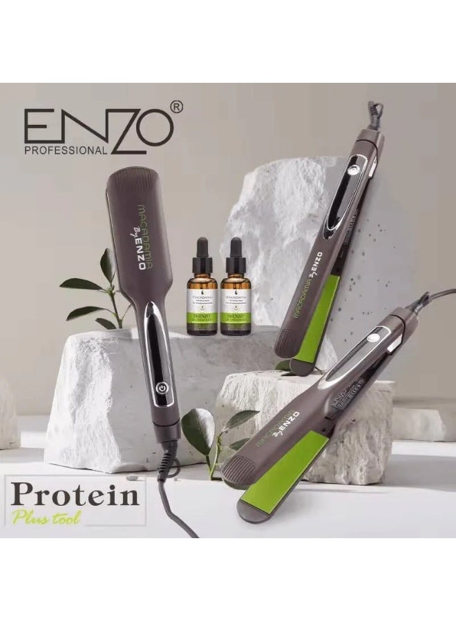 ENZO Professional مكواة شعر سيراميك احترافية ENZO EN-3991L – درجة حرارة قابلة للتعديل، تسخين سريع، وإصدار دولي بزاوية 360 درجة - Image 5