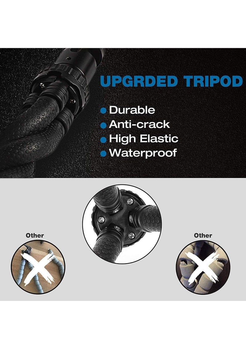 Generic Phone Tripod, Flexible Cell Phone Tripod Adjustable Camera Stand Holder with Wireless Remote and Universal Clip 360° Rotating Mini Tripod Stand for iPhone, Samsung Android Phone, Sports Camera GoPro  - Image 2
