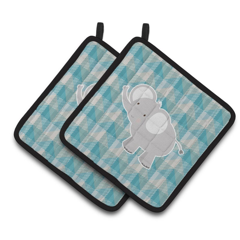 Caroline's Treasures ""Caroline's Treasures Elephant Pair of Pot Holders  7.5 x 7.5  Multicolor"" 