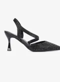 Cuple Ladies Mid heel slingback mules embellished