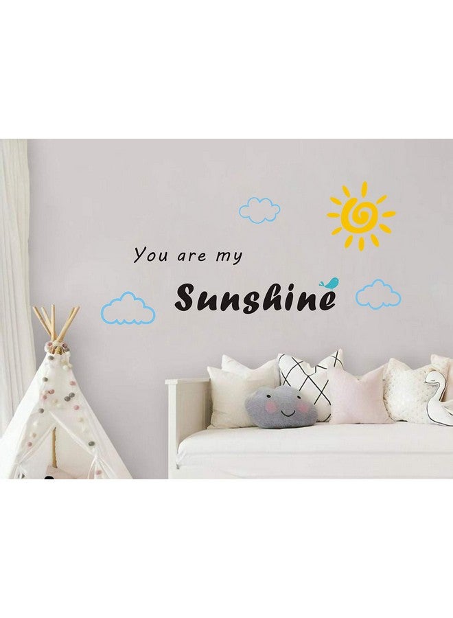 Yyart You Are My Sunshine Quote Wall Stickers Vinyl Wall Art Decal for Kids Boy Girl Bedroom Clouds Sun Wall Decor A65 (Yellow Sun) - Image 3