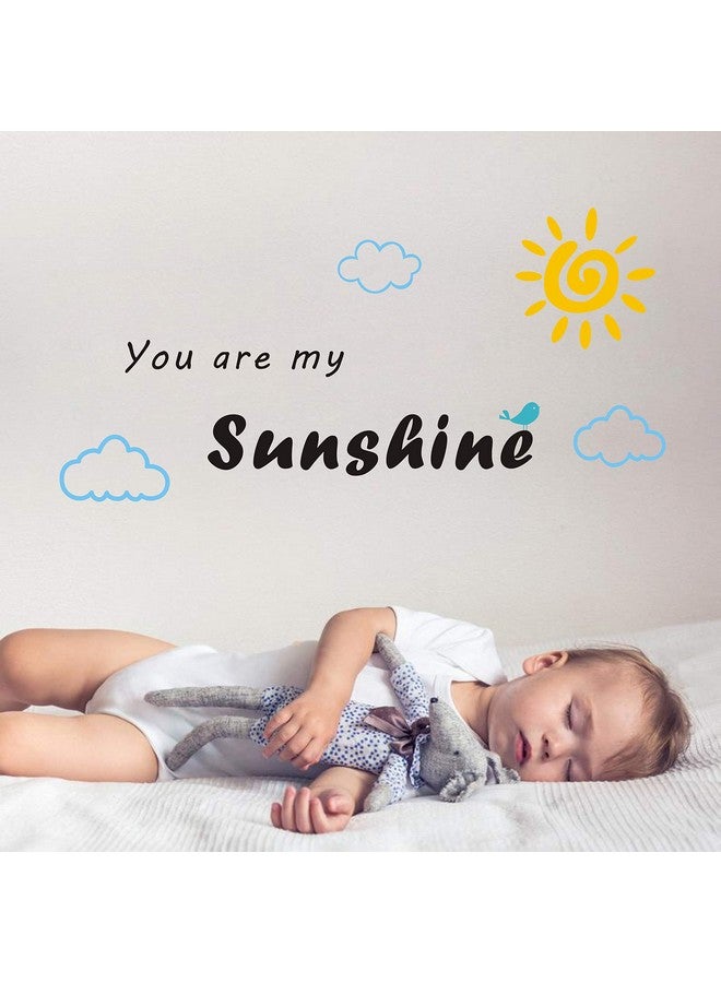 Yyart You Are My Sunshine Quote Wall Stickers Vinyl Wall Art Decal for Kids Boy Girl Bedroom Clouds Sun Wall Decor A65 (Yellow Sun) - Image 4