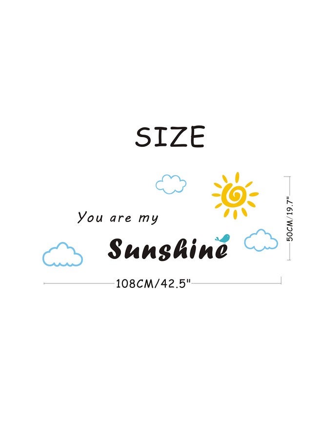 Yyart You Are My Sunshine Quote Wall Stickers Vinyl Wall Art Decal for Kids Boy Girl Bedroom Clouds Sun Wall Decor A65 (Yellow Sun) - Image 5