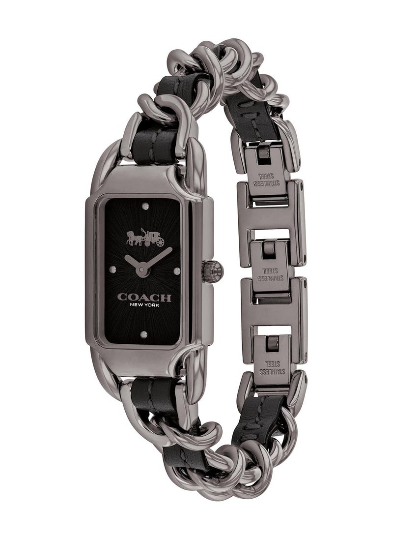 COACH ساعة أنالوج نسائية سوداء من كوتش بتصميم مستطيل - 14504280  - Image 1