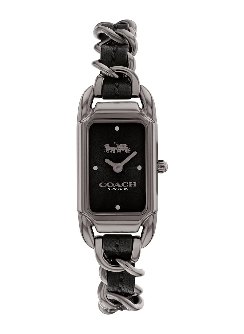 COACH ساعة أنالوج نسائية سوداء من كوتش بتصميم مستطيل - 14504280  - Image 2