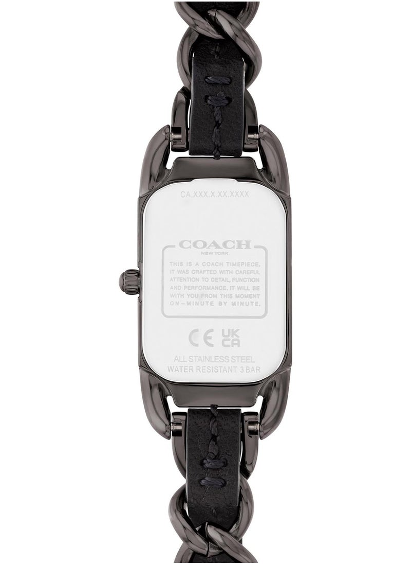 COACH ساعة أنالوج نسائية سوداء من كوتش بتصميم مستطيل - 14504280  - Image 3
