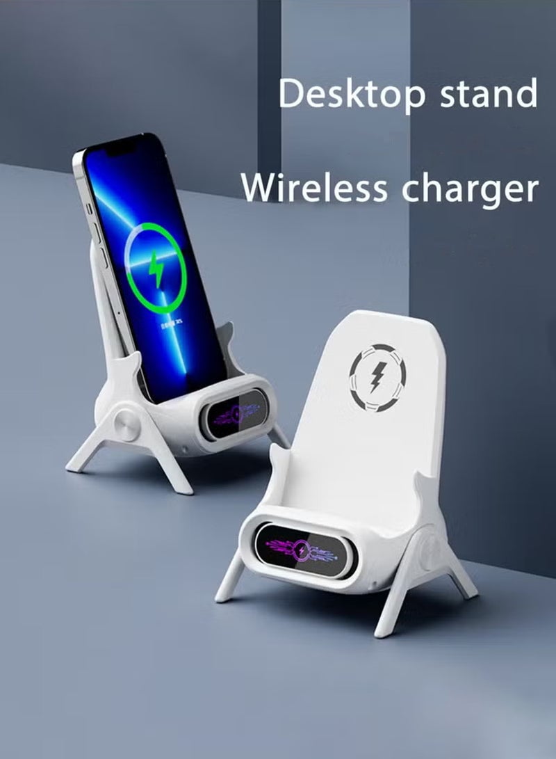 Wireless Charging Phone Stand, Adjustable Desktop Holder with Anti-Slip Base and Convenient Charging Port - Image 3
