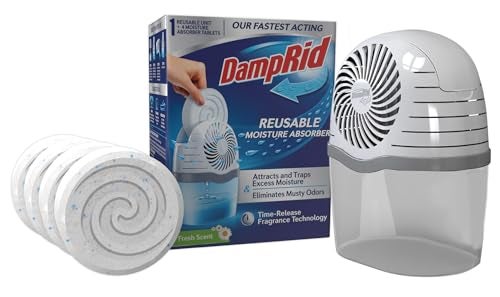 DampRid Moisture Absorber Drop-In Tablet Refill Pack, Fresh Scent, 15.8 oz., 4 Pack, Attract and Trap Excess Moisture and Eliminate Musty Odors for Cleaner, Fresher Air - Image 1
