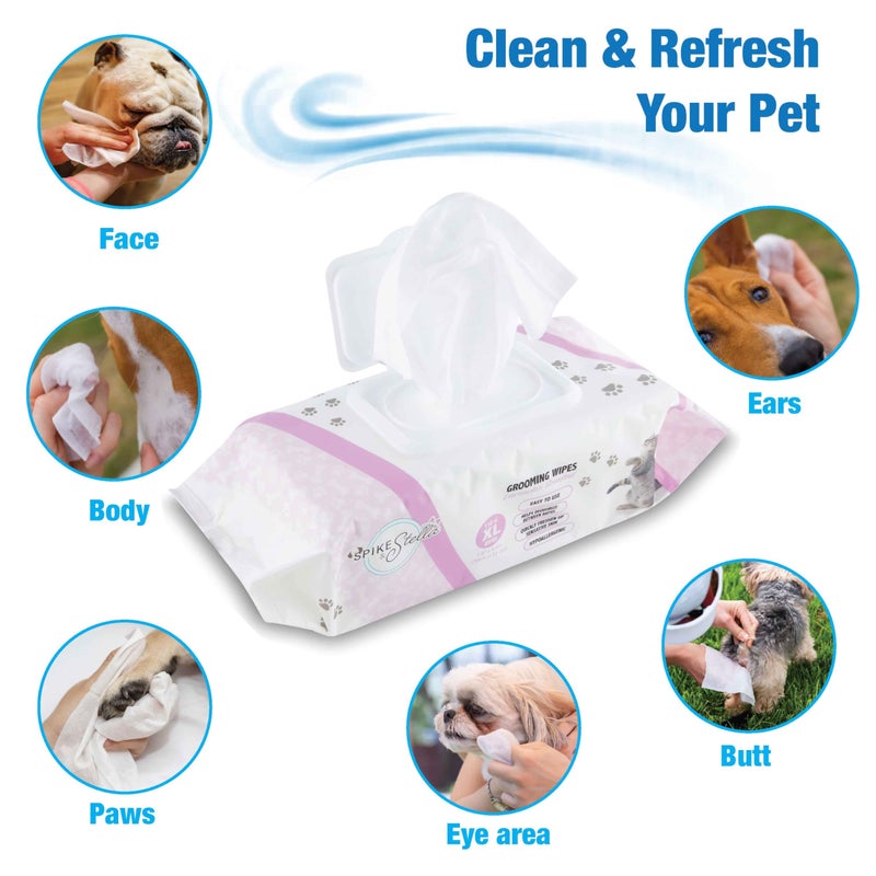 Cudlie 110 Pack Pet Grooming Wipes - Large & Extra-Large Sizes - Lavender, Aloe, & Unscented Variations - Hypoallergenic & Extra Durable - Perfect for Dogs & Cats, 8.6"x7.8" - Image 4