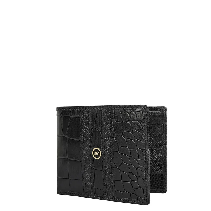 Da Milano black Black Bifold Leather Mens Wallet for Men | Best Price UAE