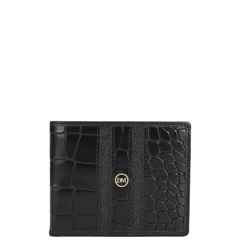 Da Milano Black Bifold Leather Mens Wallet