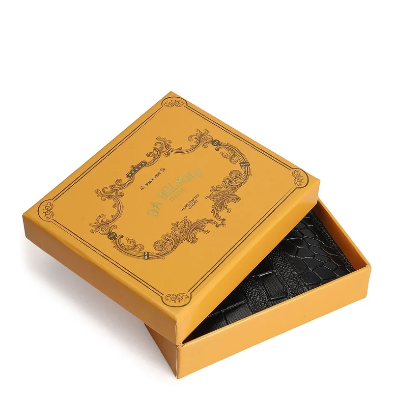 Da Milano black Black Bifold Leather Mens Wallet for Men | Best Price UAE