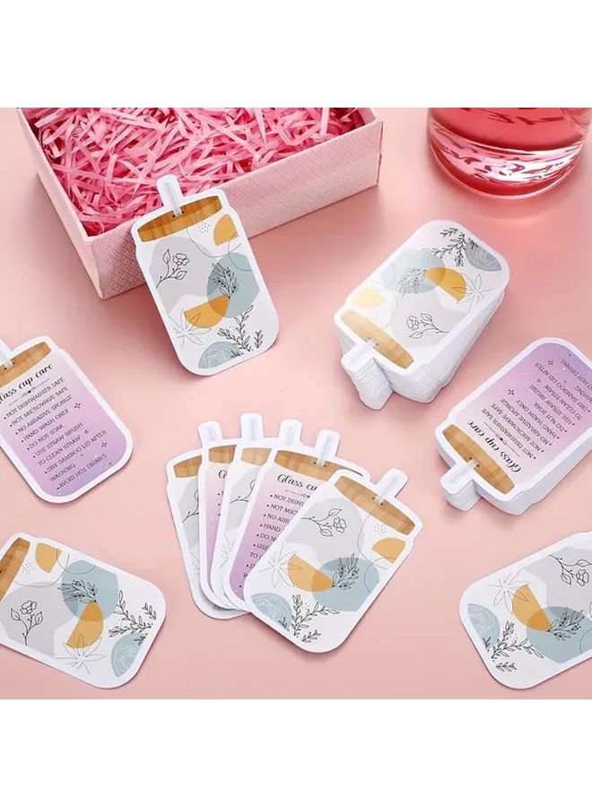 50 Sheets Care Cards for Cups With Instructions For Wobble Cups 3.5 X 2 Inches Customer Facing Introductory Packaging Suitable For Glass Cups Mug Small Online Store Packaging Insert Cards Office Supply - Image 5