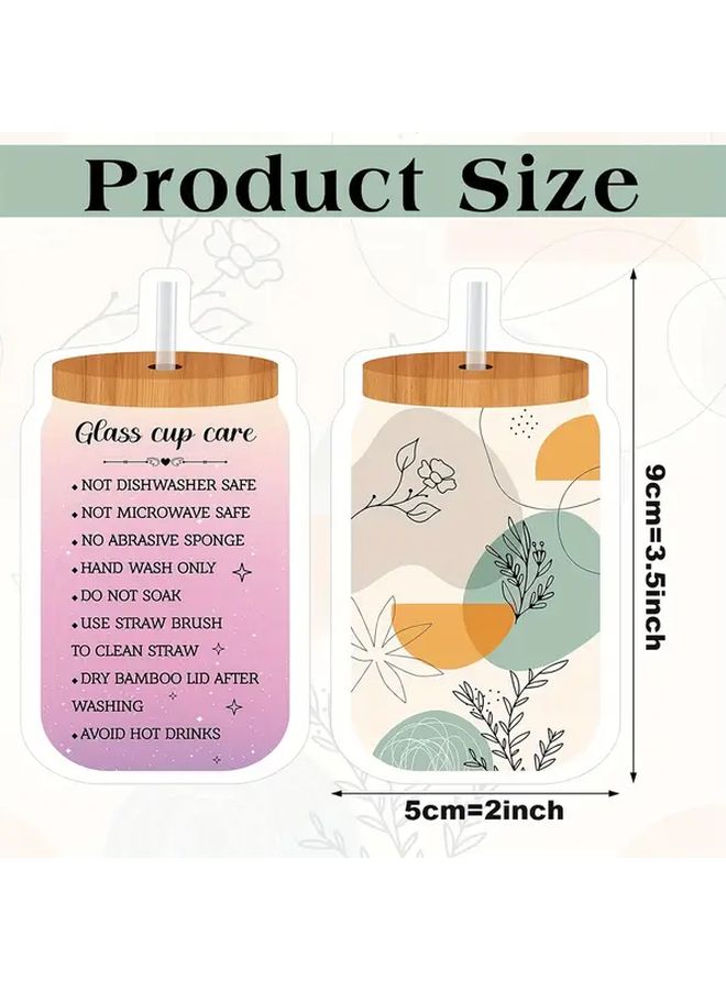 50 Sheets Care Cards for Cups With Instructions For Wobble Cups 3.5 X 2 Inches Customer Facing Introductory Packaging Suitable For Glass Cups Mug Small Online Store Packaging Insert Cards Office Supply - Image 2