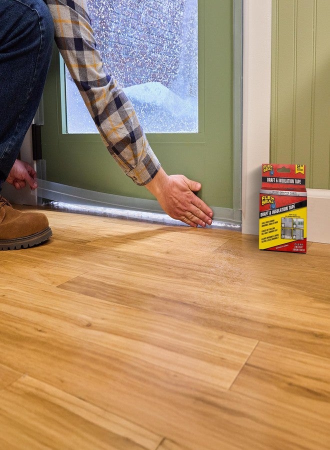 Flex Seal Draft and Insulation Sealing Tape, Flexible, Rubberized, Weatherproof Strip for Windows, Doors, Vents, Works on Wood, Glass, Tile, Metal, Plastic, Fiberglass, Clear, 2 in x 16 ft, Pack of 1 - Image 3