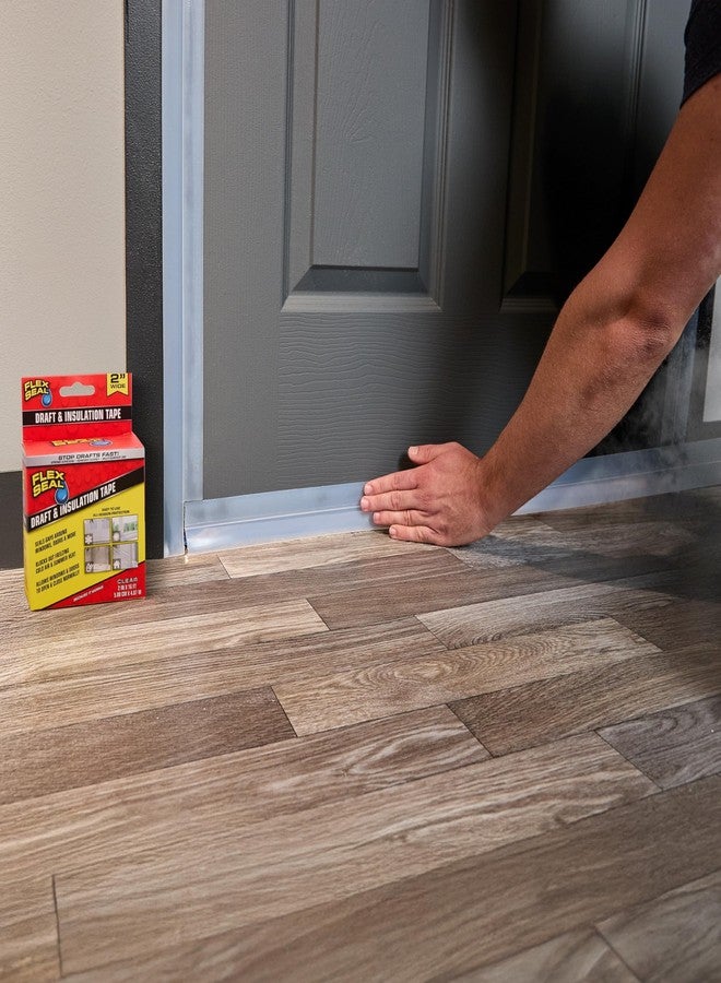 Flex Seal Draft and Insulation Sealing Tape, Flexible, Rubberized, Weatherproof Strip for Windows, Doors, Vents, Works on Wood, Glass, Tile, Metal, Plastic, Fiberglass, Clear, 2 in x 16 ft, Pack of 1 - Image 4