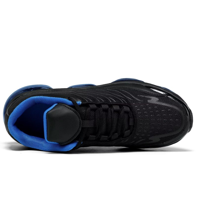 Socviis Mens Air Running Shoes Non Slip Workout Casual Sport Walking Shoes Basketball Sneakers Fashion Tennis Fitness Trainers Black Blue - Image 3