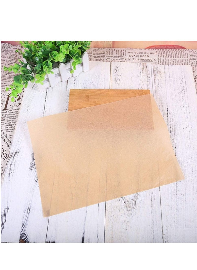Unbleached Parchment Paper Baking Liners Sheets, 100 Pcs Precut 10x14 Inches Non-stick Wax for Cook, Grill, Steam, Pans, Air Fryers, Hamburger Patty (Brown)
