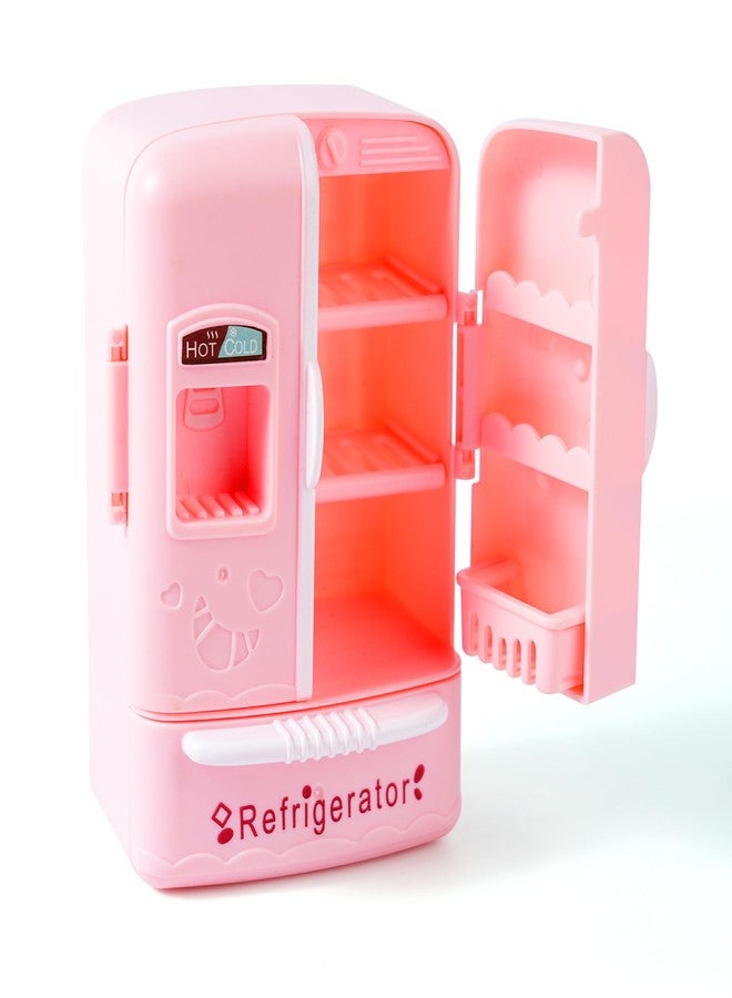 Kimo Dollhouse Mini Refrigerator Furniture, Essential Kitchen Accessory for Dollhouse, Compatible with Mini Foods, Kids' Playhouse Decor - Image 1
