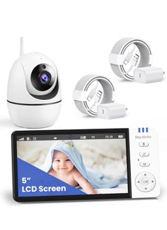 RFAQK Baby Monitor-720P 5" Baby Camera Monitors, Video Baby Monitor with Camera and Audio, Night Vision, 4X Pan-18 HOURS VOX MODE, Temperature Sensor, Baby Monitor with Lullabies  - Image 1