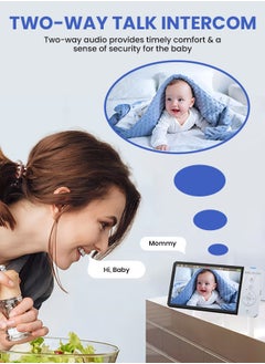 RFAQK Baby Monitor-720P 5" Baby Camera Monitors, Video Baby Monitor with Camera and Audio, Night Vision, 4X Pan-18 HOURS VOX MODE, Temperature Sensor, Baby Monitor with Lullabies  - Image 4