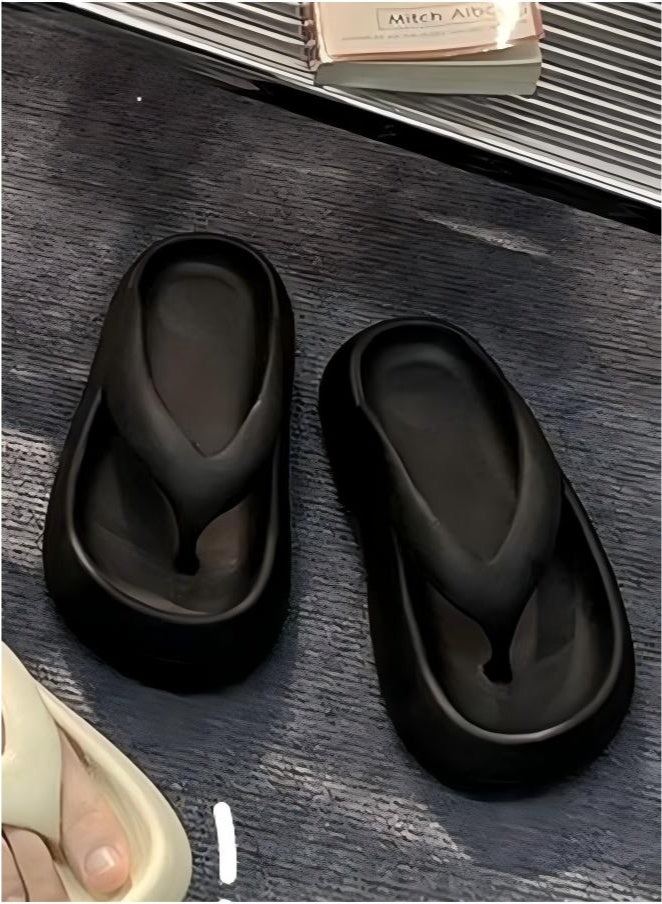 Comfortable Slippers for Women Non-slip Thick Sole Slide Sandal Open Toe Quick Drying Flip Flops House Bedroom Slippers Women's Bath Slipper House Sandals for Indoor & Outdoor - Image 3