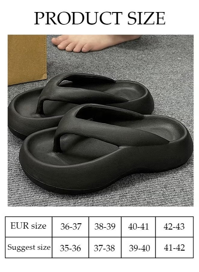 Comfortable Slippers for Women Non-slip Thick Sole Slide Sandal Open Toe Quick Drying Flip Flops House Bedroom Slippers Women's Bath Slipper House Sandals for Indoor & Outdoor - Image 5