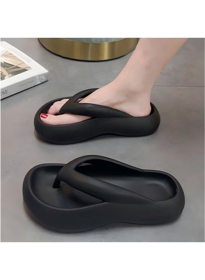 Comfortable Slippers for Women Non-slip Thick Sole Slide Sandal Open Toe Quick Drying Flip Flops House Bedroom Slippers Women's Bath Slipper House Sandals for Indoor & Outdoor - Image 4