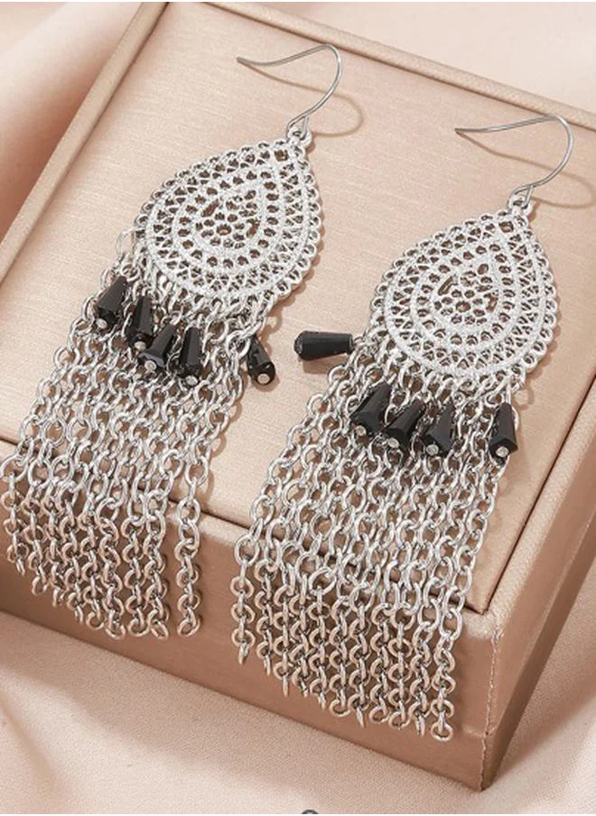Styli Teardrop Tassel Earrings