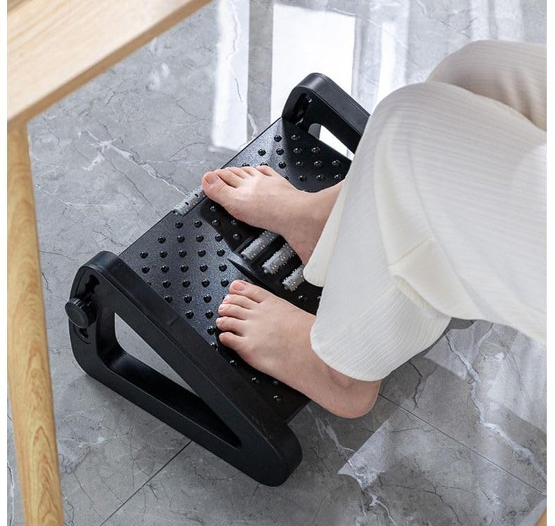 GOPAD Adjustable Foot Rest with Massage Texture and Roller 6 Height Ergonomic Foot Rest Under Table Desk for Office Chair with Massage Texture 1 Pcs - Image 3