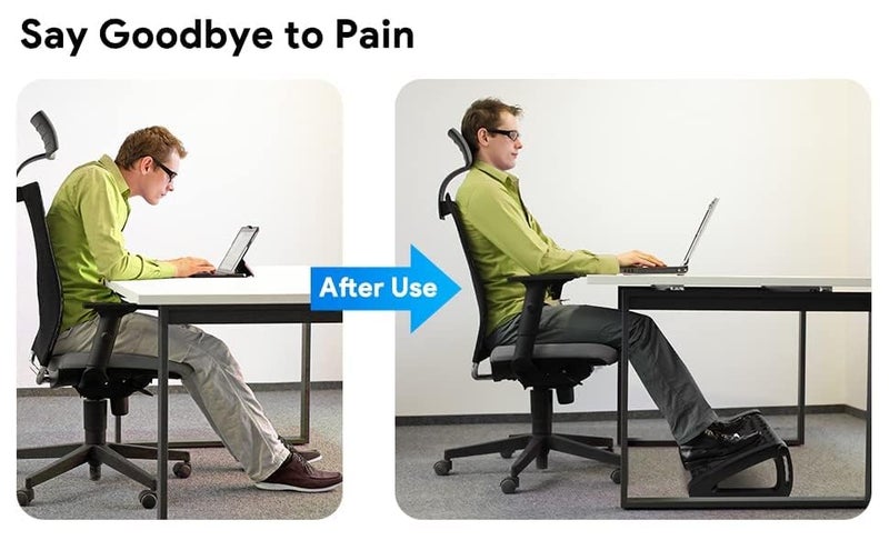 GOPAD Adjustable Foot Rest with Massage Texture and Roller 6 Height Ergonomic Foot Rest Under Table Desk for Office Chair with Massage Texture 1 Pcs - Image 4