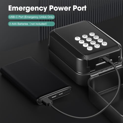 Thlevel Smart Key Lock Box Electronic Bluetooth Lock Box with APP Control & PIN Code Types,Share eKey Lock Box for Airbnb Realtor House Office with Removable Shackle - Image 5