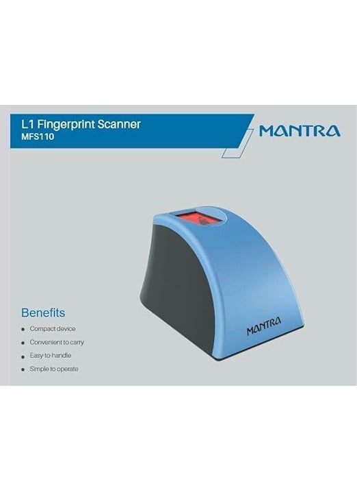 Mantra Mantra MFS 110 L1 Biometric Single Fingerprint Scanner Aadhaar Authentication Device Latest Updated RD Service High Securety and Fast scanning Reliable and Durable  - Image 2