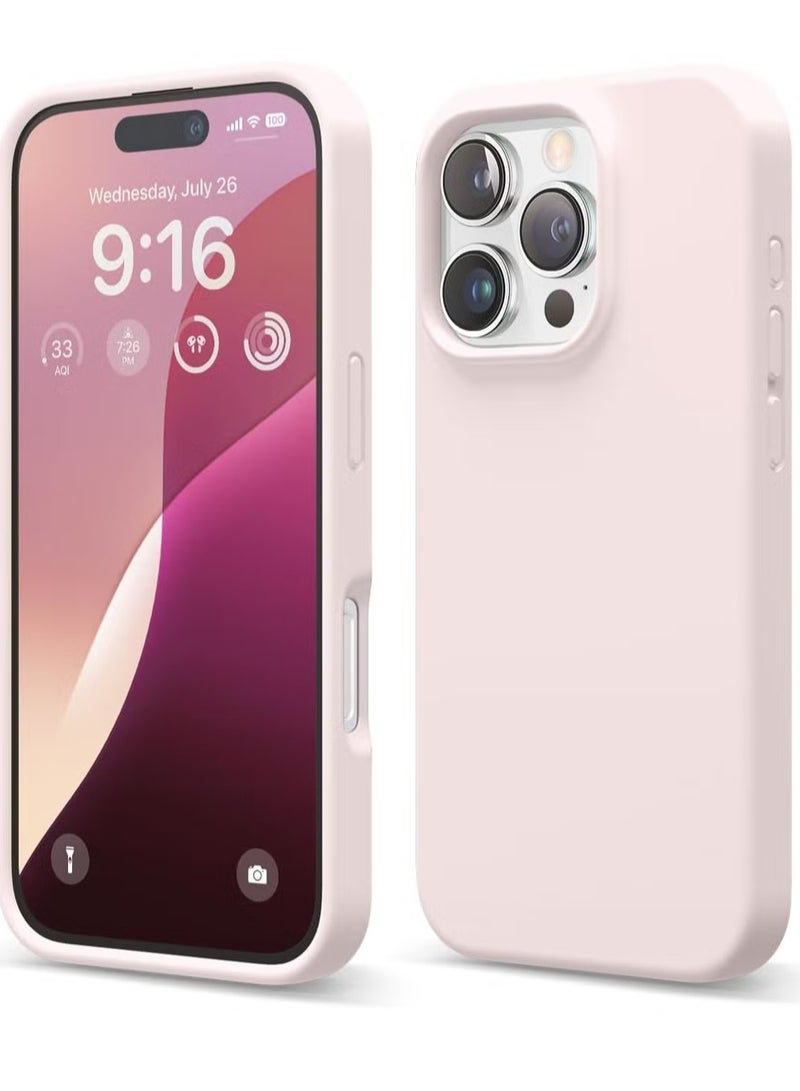 ELTRAZONE Chalk Pink iPhone 16 Pro Case – Slim Shockproof Full Body Protection with Soft Microfiber Lining, Scratch-Resistant - Image 1